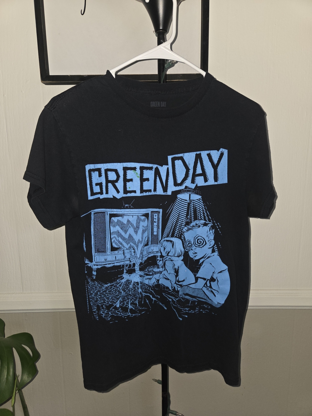 Black Green Day Tee with Blue Graphic
